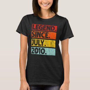 12 Years Old Legend Since July 2010 12th Birthday T-Shirt