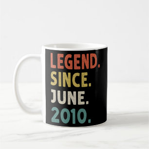 12 Years Old Legend Since June 2010 12th Birthday Coffee Mug