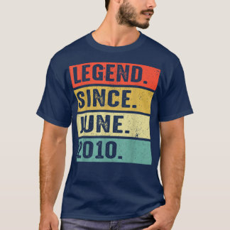 12 Years Old Legend Since June 2010 12th Birthday  T-Shirt