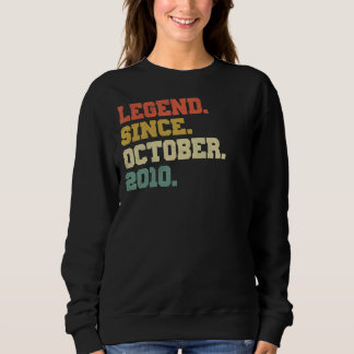 12 Years Old  Legend Since October 2010 12th Birth Sweatshirt