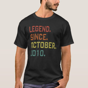 12 Years Old Legend Since October 2010 12th Birth T-Shirt