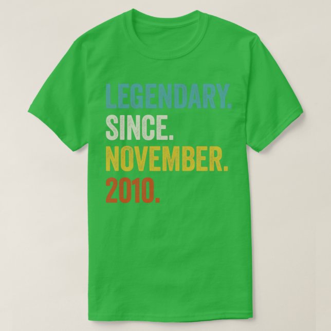 12 Years Old Legendary Since November 2010 12th Bi T-Shirt (Design Front)