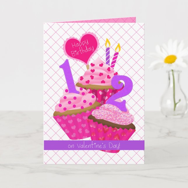 12 Years Old on Valentine's Day | Birthday Card (Small Plant)