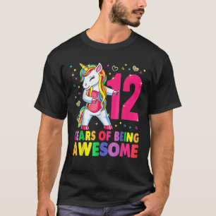 12 Years Old Unicorn Flossing 12Th Birthday Girl U T-Shirt