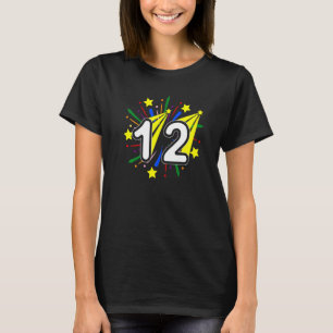 12 Years Old Vintage Number Twelve 12th Birthday P T-Shirt
