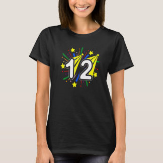 12 Years Old Vintage Number Twelve 12th Birthday P T-Shirt