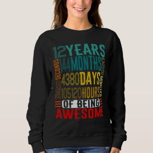12 YEARS OLD Vintage Retro 144 Months 12th Birth Sweatshirt
