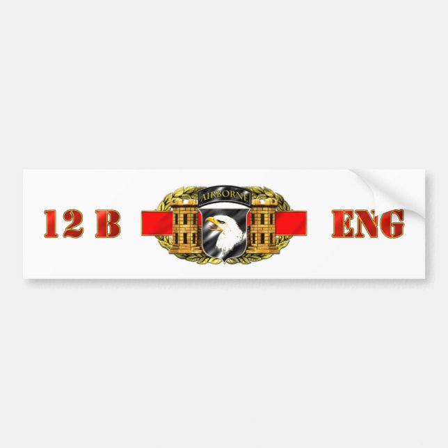 12B 101st Airborne Division Bumper Sticker (Front)