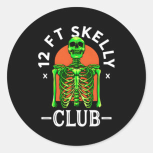 12Ft Skelly Club Halloween 12 Foot Skeleton Apprec Classic Round Sticker