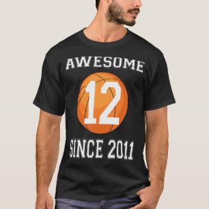 12th 12 eight years old happy birthday basketball T-Shirt