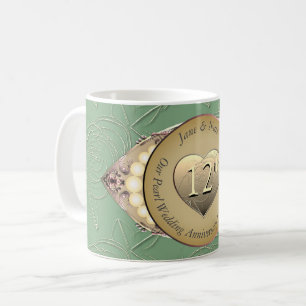 12th/30th Pearl & Green Wedding Anniversary  Coffee Mug