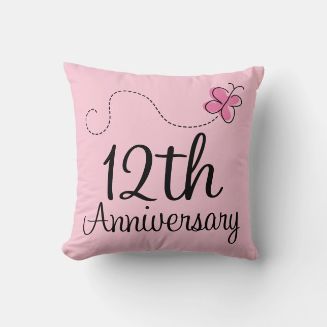12th Anniversary Celebration Gift (butterfly) Cushion (Front)
