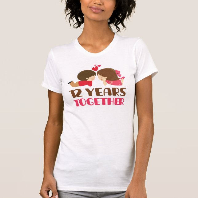 12th Anniversary Gift For Her T-Shirt (Front)