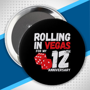 12th Anniversary Married 12 Years Las Vegas Trip 10 Cm Round Badge