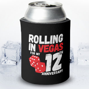 12th Anniversary Married 12 Years Las Vegas Trip Can Cooler