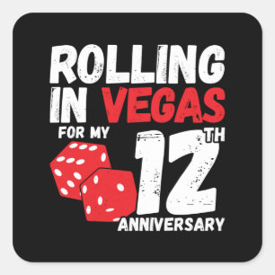 12th Anniversary Married 12 Years Las Vegas Trip Square Sticker
