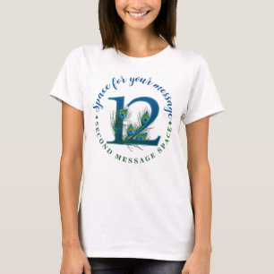 12th Anniversary Peacock Feathers T-Shirt
