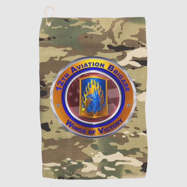 12th Aviation Brigade  Golf Towel (Front)