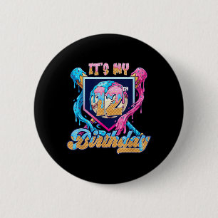 12th Baseball Drip Birthday Party Sport Fan 12 6 Cm Round Badge
