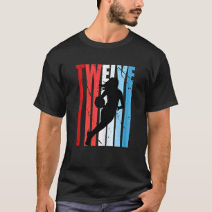 12th Basketball Birthday Retro Vintage Distressed T-Shirt