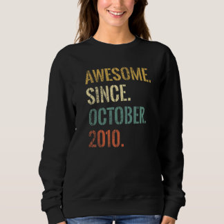 12th Birthday 12 Year Old Awesome Since October 20 Sweatshirt