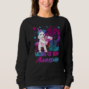 12th Birthday 12 Year Old Girl Flossing Unicorn P Sweatshirt