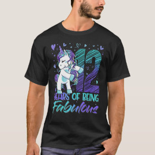 12th Birthday  12 Year Old Girl Flossing Unicorn P T-Shirt