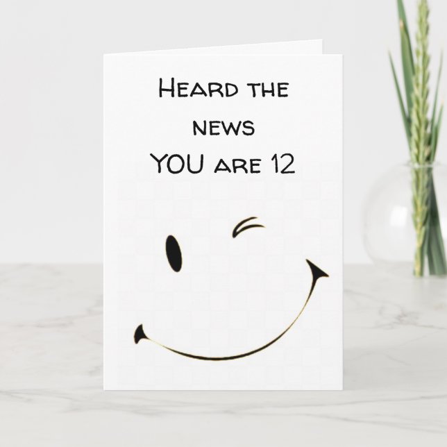 **12th*** BIRTHDAY A GREAT KID Card (Front)