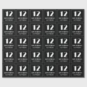 12th Birthday - Art Deco Inspired Look "12", Name Wrapping Paper