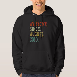 12th Birthday Awesome Since August 2010 12 Years Hoodie