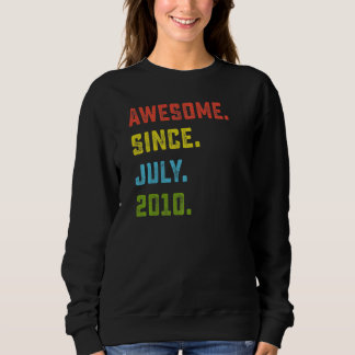 12th Birthday  Awesome Since July 2010 12 Years Ol Sweatshirt