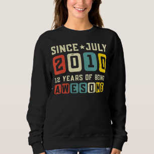12th Birthday Awesome Since July 2010 Vintage Sweatshirt