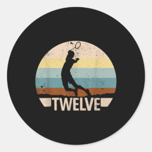 12th Birthday Badminton 12 Years Badminton Boys Ba Classic Round Sticker