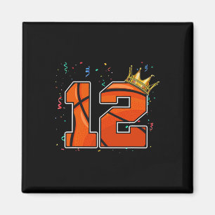 12th Birthday Basketball Big Number 12 Year Old Bo Magnet