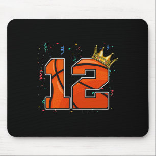 12th Birthday Basketball Big Number 12 Year Old Bo Mouse Pad