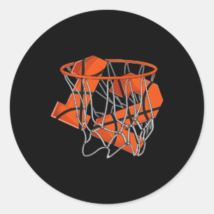 12th Birthday Basketball Kids Classic Round Sticker