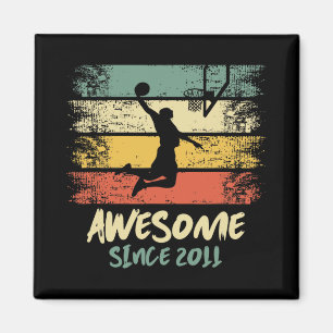 12th Birthday Basketball Player Awesome Since 2011 Magnet