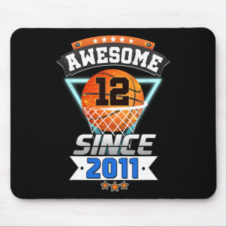 12th Birthday  Basketball Player Awesome Since 201 Mouse Pad