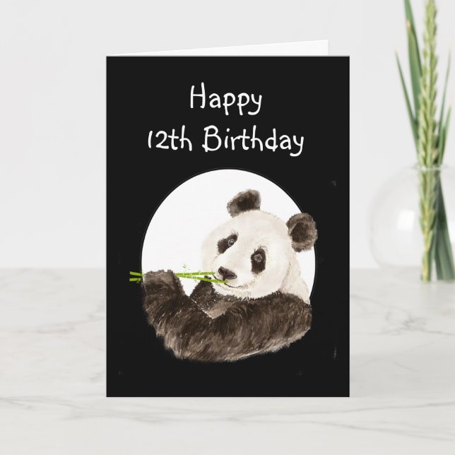 12th Birthday Beary Special Boy with Cute Panda Card (Front)