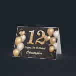12th Birthday Black and Gold Balloons Birthday Card<br><div class="desc">12th Birthday Black and Gold Balloons and Confetti Birthday Card. For further customisation,  please click the "Customise it" button and use our design tool to modify this template.</div>