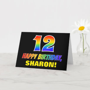 12th Birthday: Bold, Fun, Simple, Rainbow 12 Card