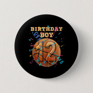 12th Birthday Boy 12 Years Old Basketball Players  6 Cm Round Badge