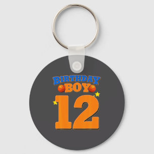 12th Birthday Boy Basketball 12 Year Old Kid Key Ring