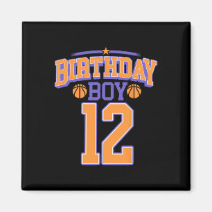 12th Birthday Boy Bysketbyll Lover 12 Years Old Bd Magnet