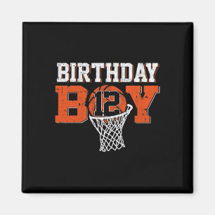 12th Birthday Boy Bysketbyll Lover 12 Years Old Bd Magnet