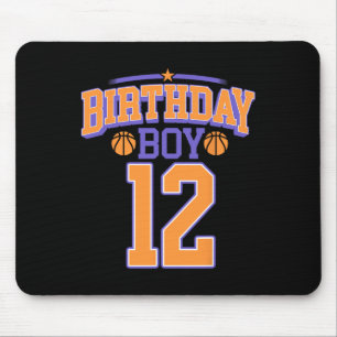 12th Birthday Boy Bysketbyll Lover 12 Years Old Bd Mouse Pad