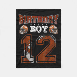 12th Birthday Boy Football Lover Theme 12 Years Ol Fleece Blanket