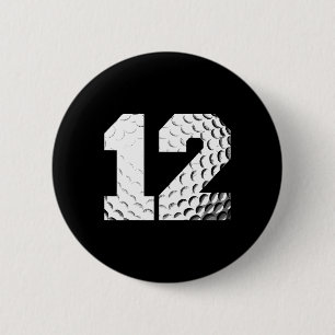 12th Birthday Boy Golf Player Golf 12 Years Old 6 Cm Round Badge