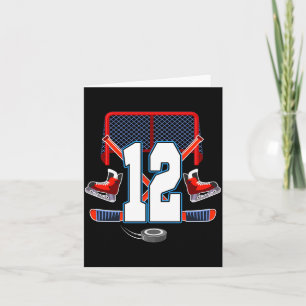 12th Birthday Boy Ice Hockey Theme 12 Year Old Card