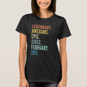 12th Birthday Boy Legendary Epic Awesome Since Feb T-Shirt